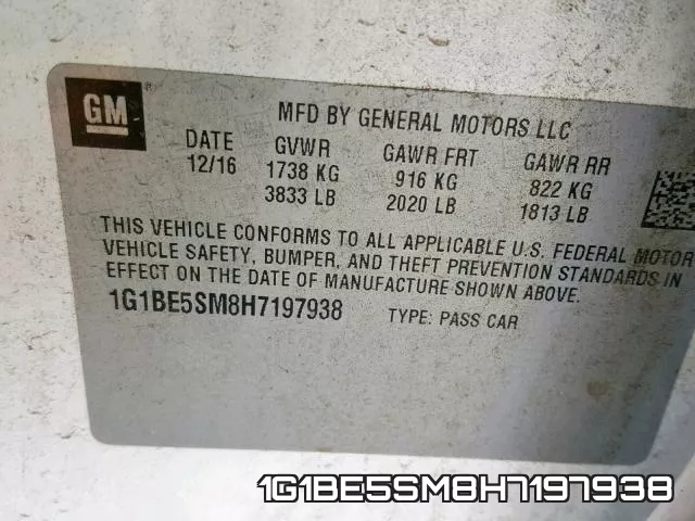 1G1BE5SM8H7197938 фото 2
