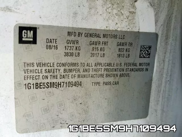 1G1BE5SM9H7109494 фото 2