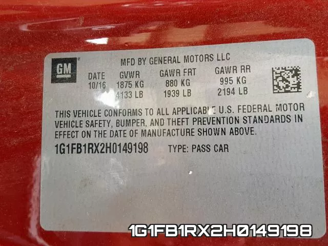 1G1FB1RX2H0149198 фото 2