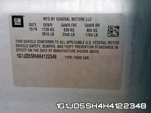 1G1JD5SH4H4122348 фото 2