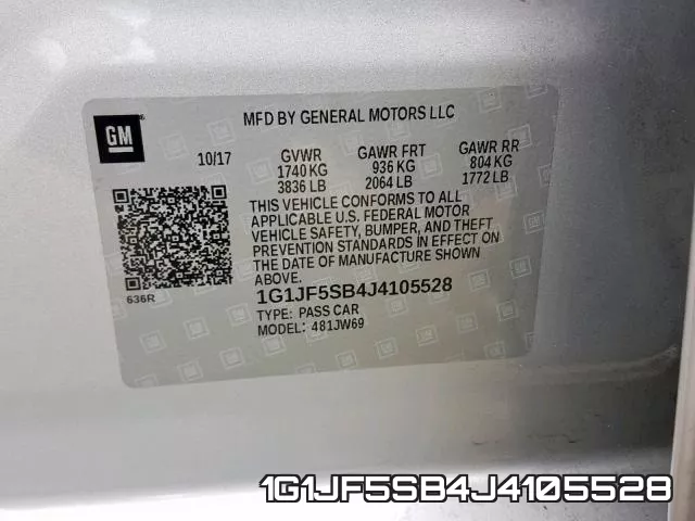 1G1JF5SB4J4105528 фото 2