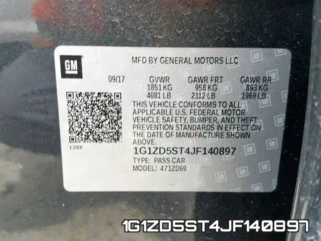 1G1ZD5ST4JF140897 фото 2