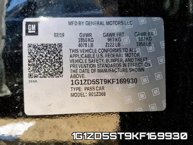1G1ZD5ST9KF169930 фото 2