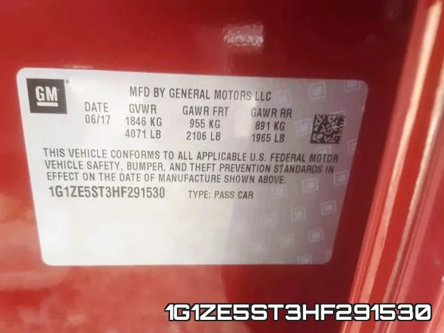 1G1ZE5ST3HF291530 фото 2