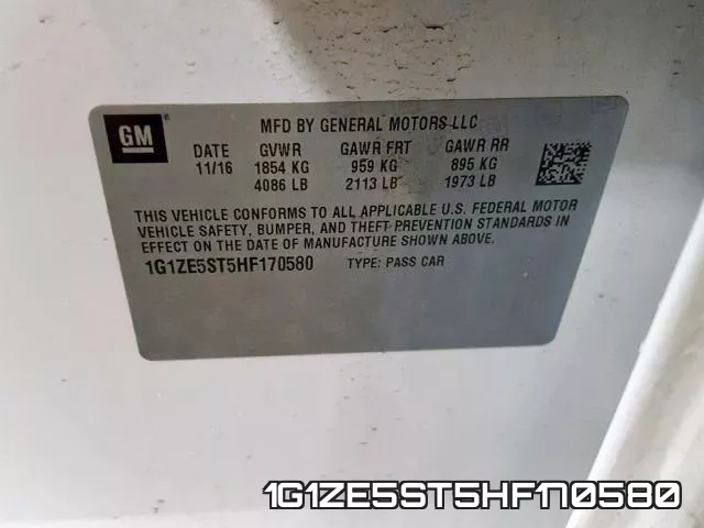 1G1ZE5ST5HF170580 фото 2