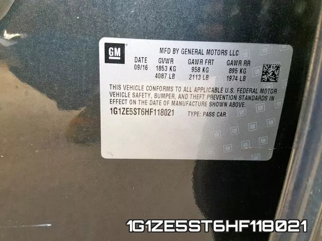 1G1ZE5ST6HF118021 фото 2