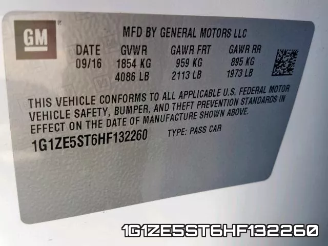 1G1ZE5ST6HF132260 фото 2
