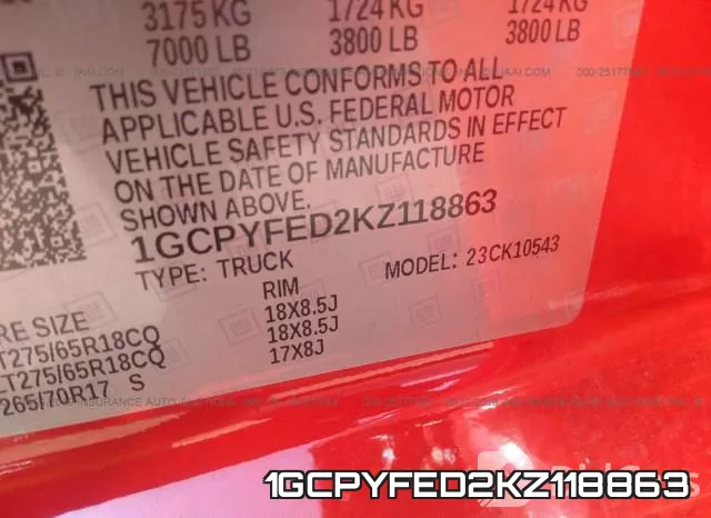 1GCPYFED2KZ118863 фото 10
