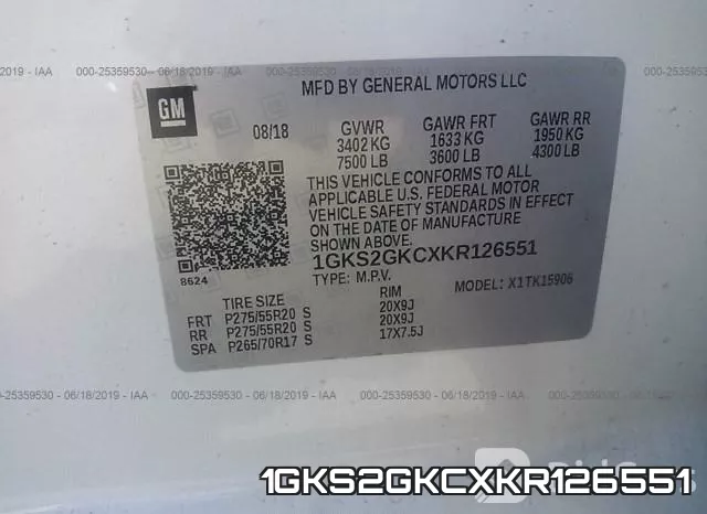 1GKS2GKCXKR126551 фото 10