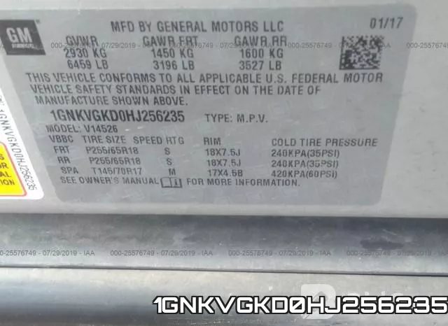 1GNKVGKD0HJ256235 фото 10