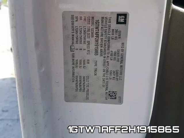 1GTW7AFF2H1915865 фото 2