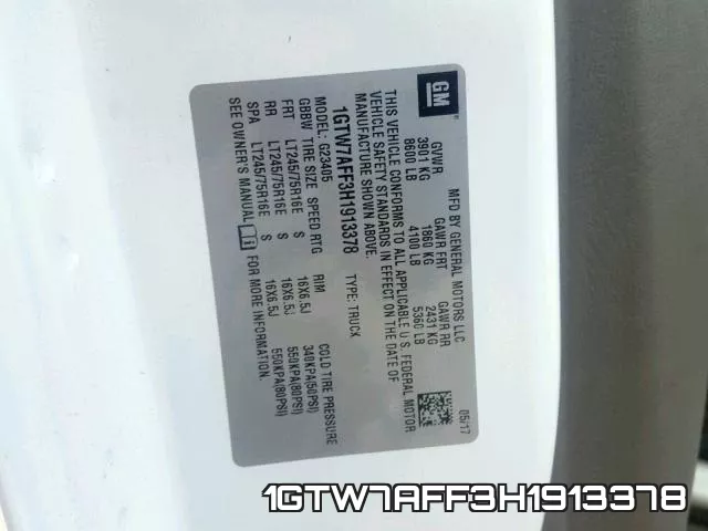 1GTW7AFF3H1913378 фото 2
