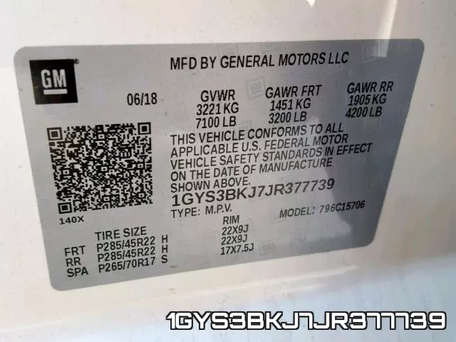 1GYS3BKJ7JR377739 фото 2