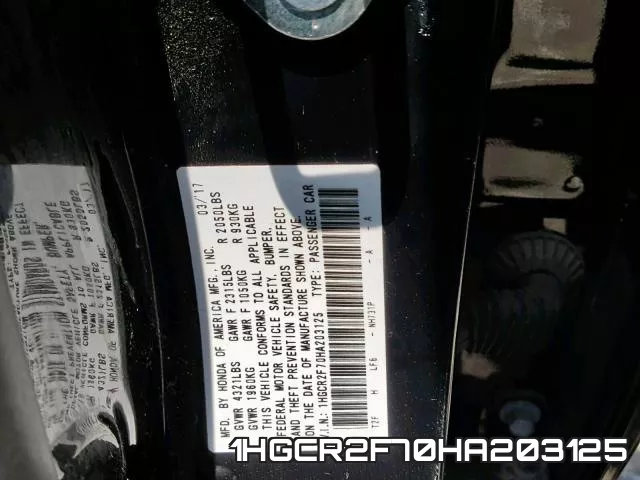 1HGCR2F70HA203125 фото 2