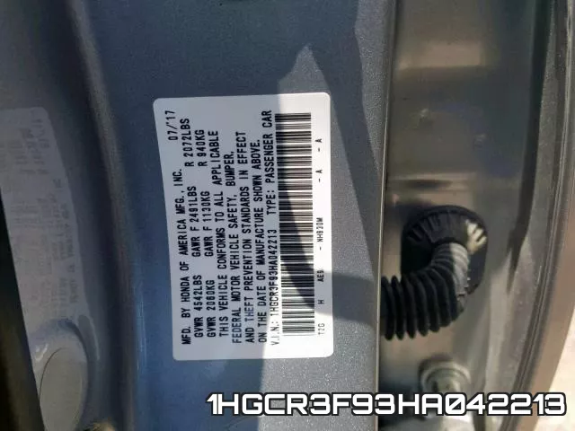 1HGCR3F93HA042213 фото 2