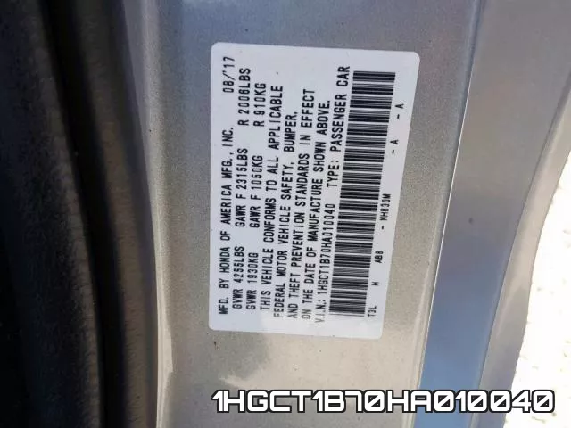 1HGCT1B70HA010040 фото 2