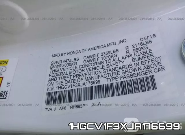 1HGCV1F3XJA176699 фото 10