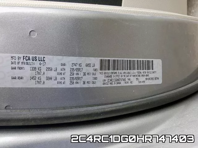 2C4RC1DG0HR747403 фото 2