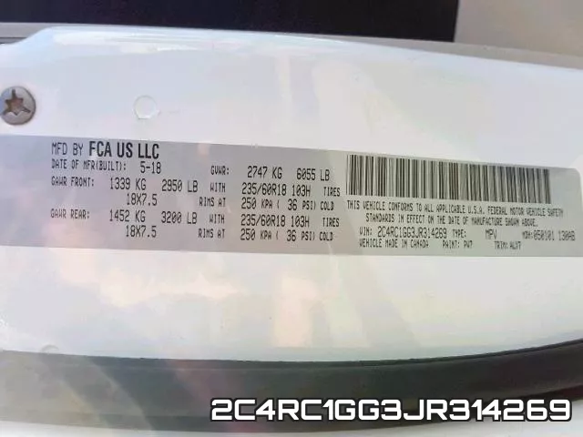 2C4RC1GG3JR314269 фото 2