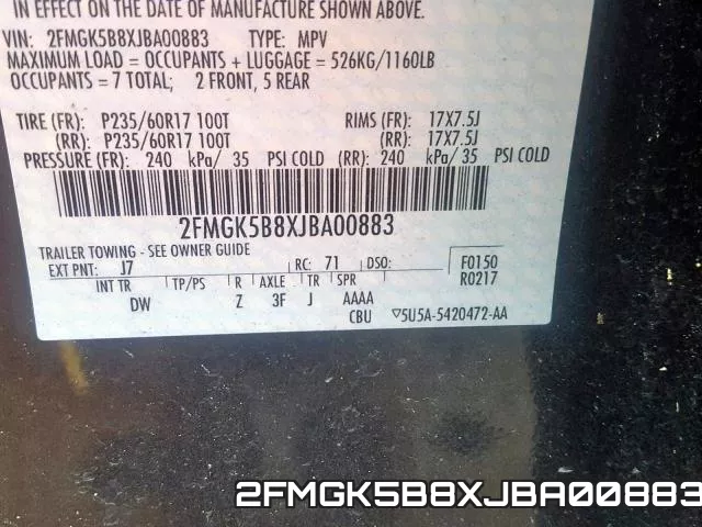 2FMGK5B8XJBA00883 фото 2