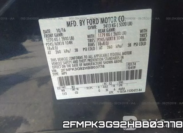 2FMPK3G92HBB03778 фото 10