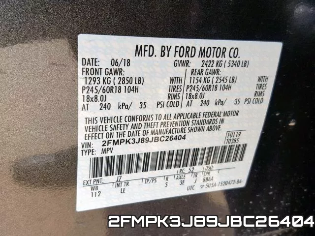 2FMPK3J89JBC26404 фото 2
