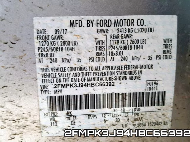 2FMPK3J94HBC66392 фото 2