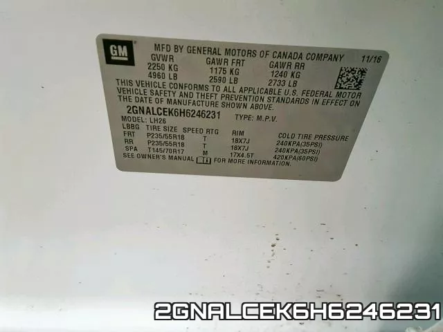 2GNALCEK6H6246231 фото 2