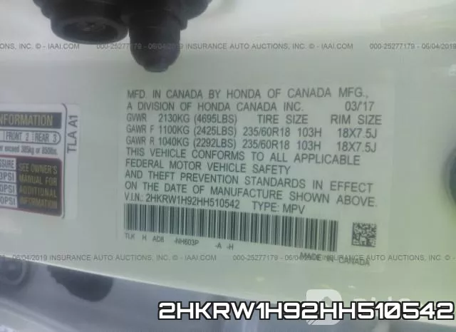2HKRW1H92HH510542 фото 10