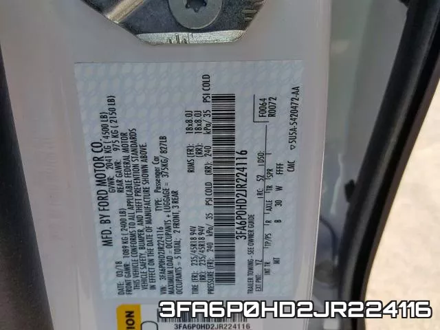 3FA6P0HD2JR224116 фото 2