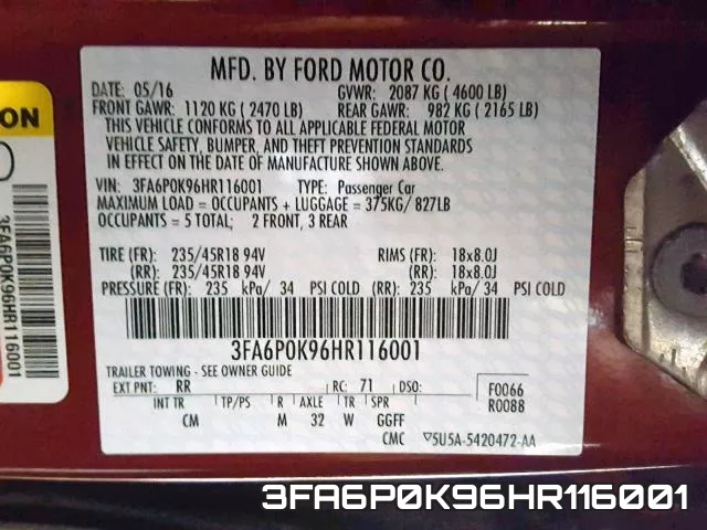 3FA6P0K96HR116001 фото 2