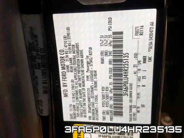 3FA6P0LU4HR235135 фото 2