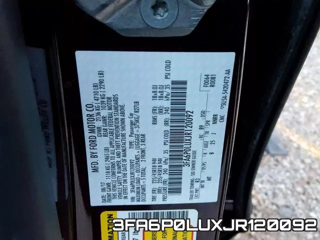 3FA6P0LUXJR120092 фото 2