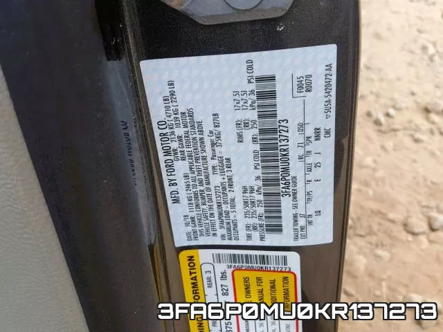 3FA6P0MU0KR137273 фото 2
