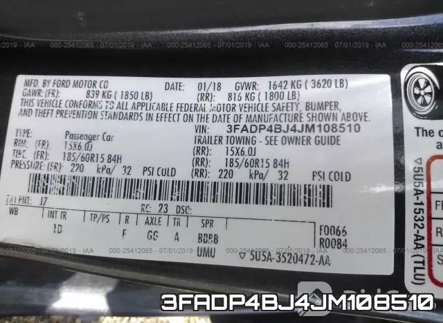 3FADP4BJ4JM108510 фото 10