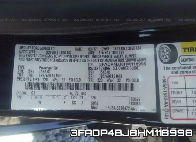 3FADP4BJ8HM118998 фото 10