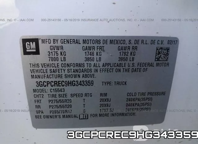3GCPCREC9HG343359 фото 10