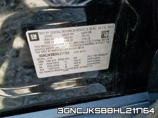 3GNCJKSB8HL211764 фото 2