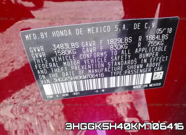 3HGGK5H40KM706416 фото 10