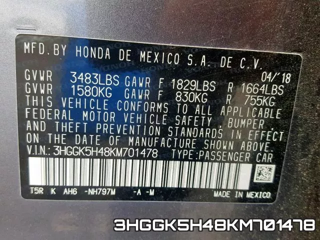 3HGGK5H48KM701478 фото 2