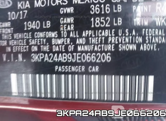 3KPA24AB9JE066206 фото 10