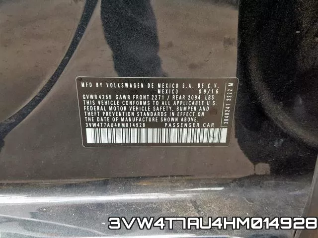 3VW4T7AU4HM014928 фото 2