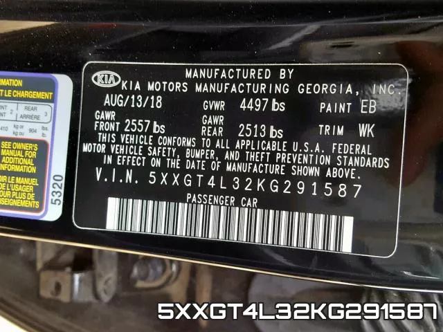 5XXGT4L32KG291587 фото 2