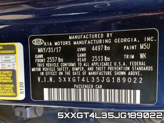 5XXGT4L35JG189022 фото 2