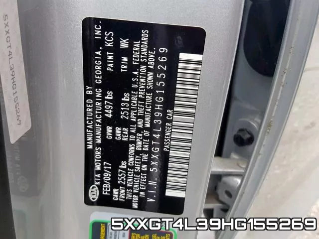 5XXGT4L39HG155269 фото 2