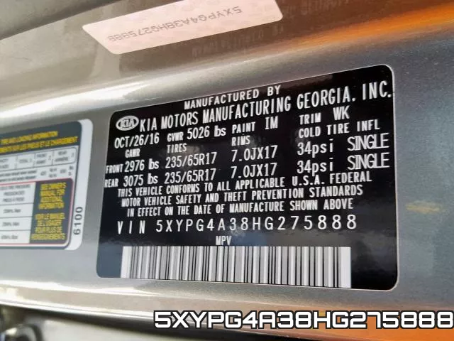 5XYPG4A38HG275888 фото 2