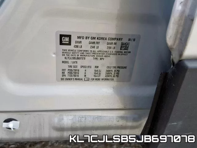 KL7CJLSB5JB697078 фото 2