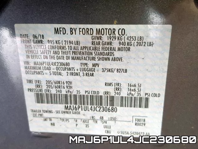 MAJ6P1UL4JC230680 фото 2