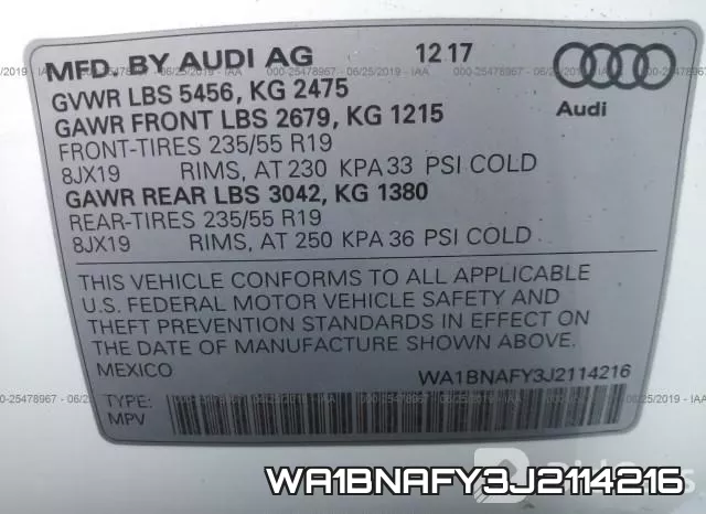 WA1BNAFY3J2114216 фото 10