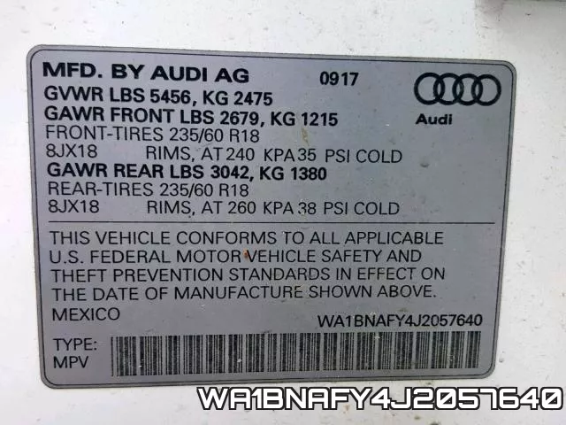 WA1BNAFY4J2057640 фото 2